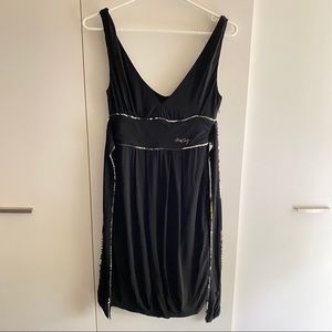 Miss Sixty Black Tie Back Cocktail Dress